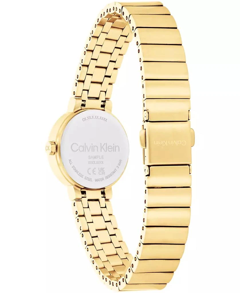 商品Calvin Klein|Women's Three Hand Gold-Tone Stainless Steel Bracelet Watch 25mm,价格¥896,第3张图片详细描述