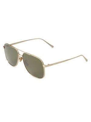 商品Omega|60MM Aviator Sunglasses,价格¥827,第2张图片详细描述