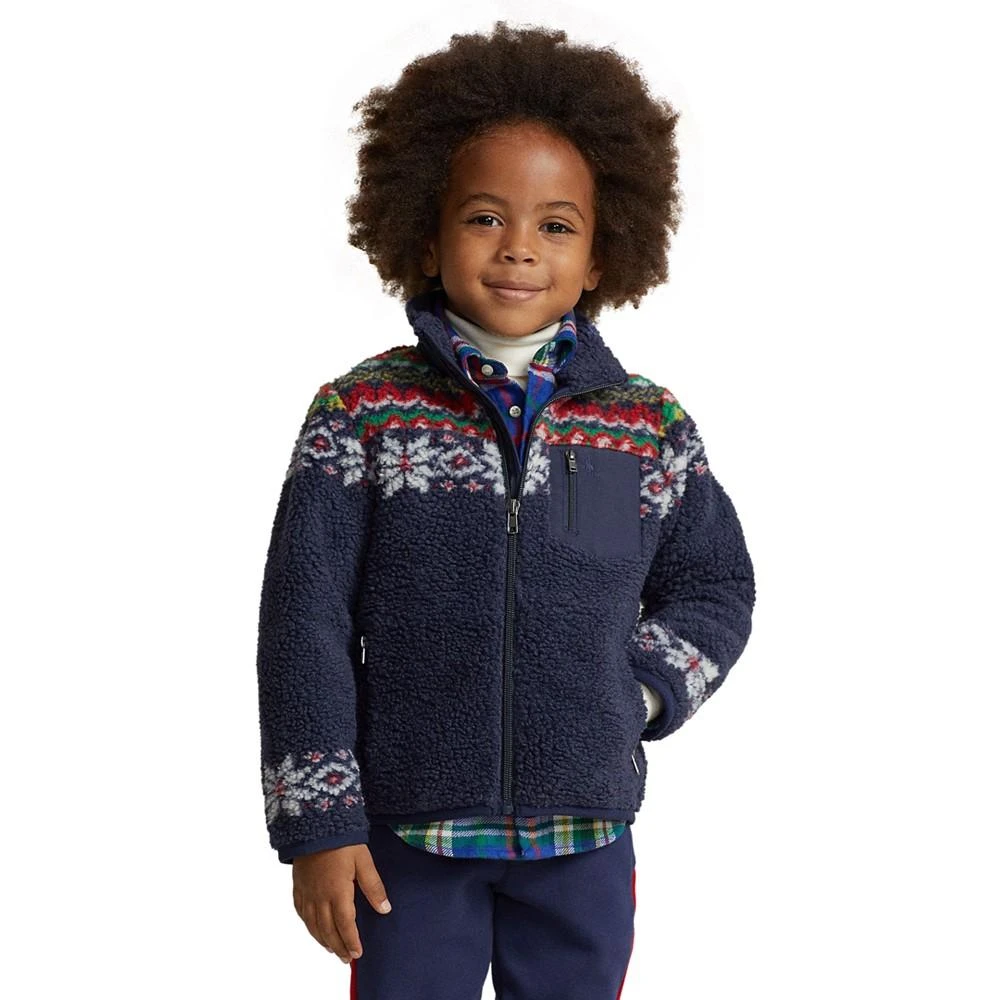 商品Ralph Lauren|Toddler and Little Boys Fair Isle Teddy Fleece Jacket,价格¥491,第1张图片