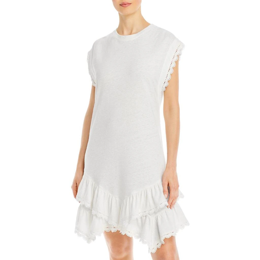 商品Derek Lam|Derek Lam 10 Crosby Womens Jay Linen Blend Ruffled T-Shirt Dress,价格¥568,第1张图片