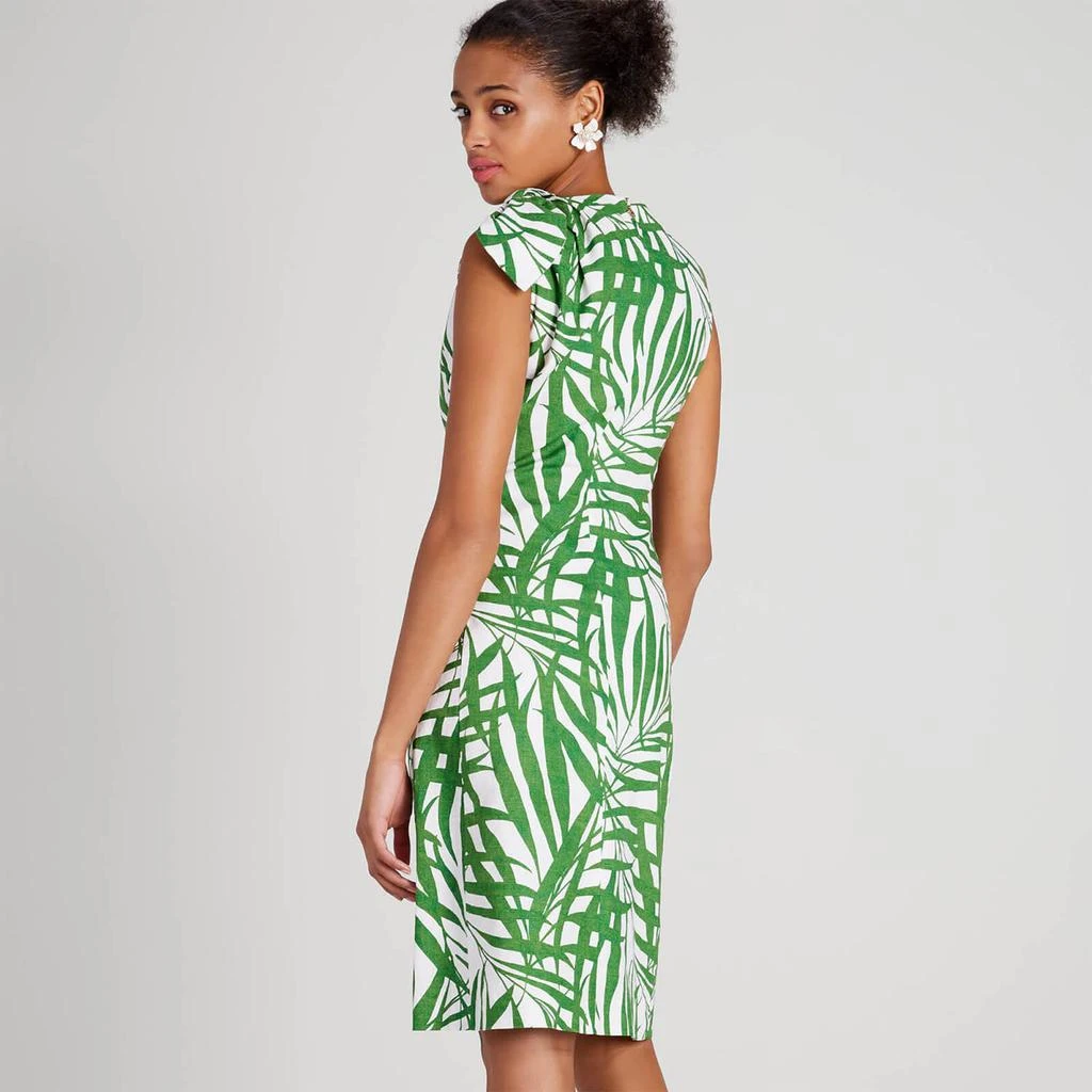 商品Kate Spade|Kate Spade New York Women's Palm Fronds Knot Shoulder Dress - Bitter Greens,价格¥596,第2张图片详细描述