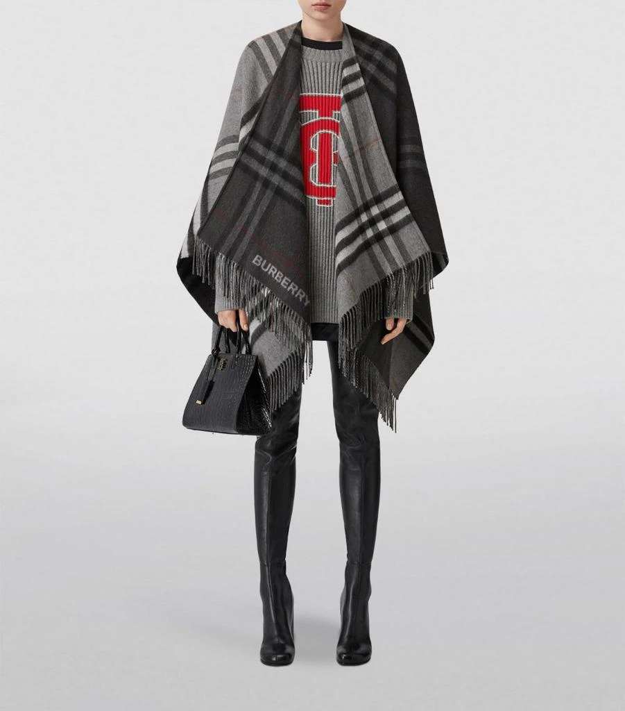 商品Burberry|Wool-Cashmere Check Cape,价格¥9652,第2张图片详细描述