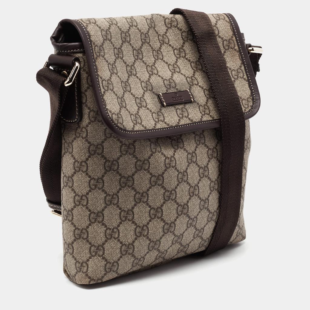 Gucci Beige/Brown GG Supreme Canvas Messenger Diaper Bag商品第3张图片规格展示
