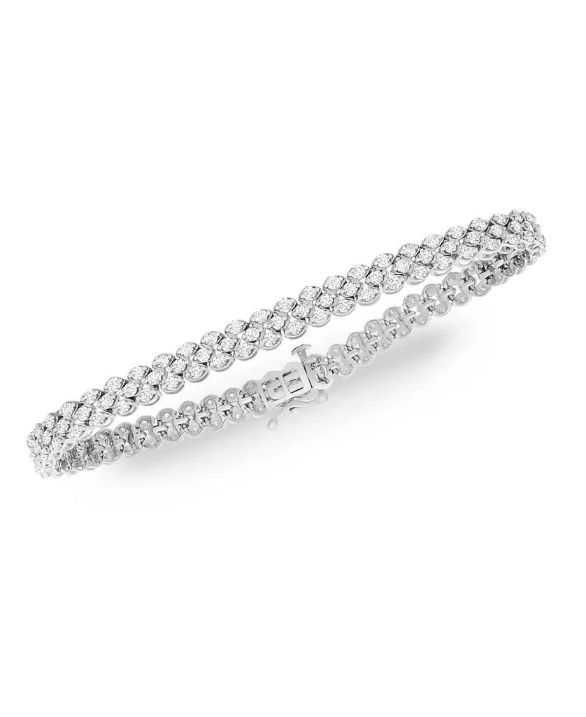 商品Macy's|Diamond Three-Row Bracelet (4 ct. t.w.) in 14k White or Yellow Gold,价格¥20941,第1张图片