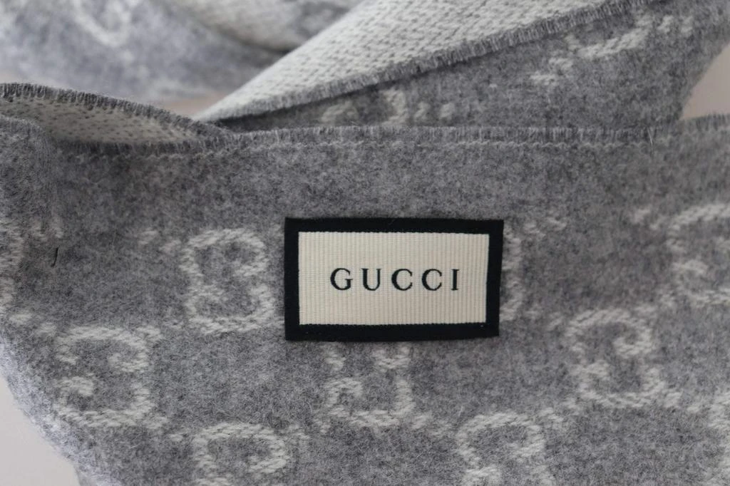 商品Gucci|Gucci Lead Grey Cashmere & Wool Paneled GG Logo Scarf,价格¥4002,第3张图片详细描述