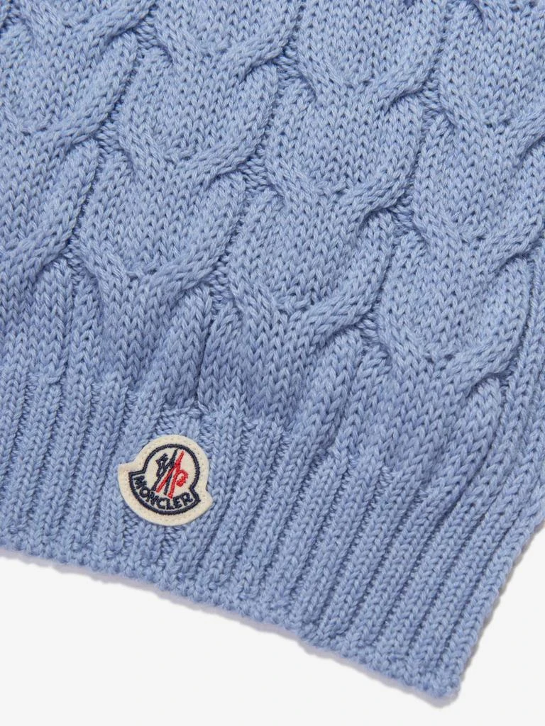 商品Moncler|Moncler Blue Boys Wool Knitted Logo Scarf,价格¥1265,第2张图片详细描述