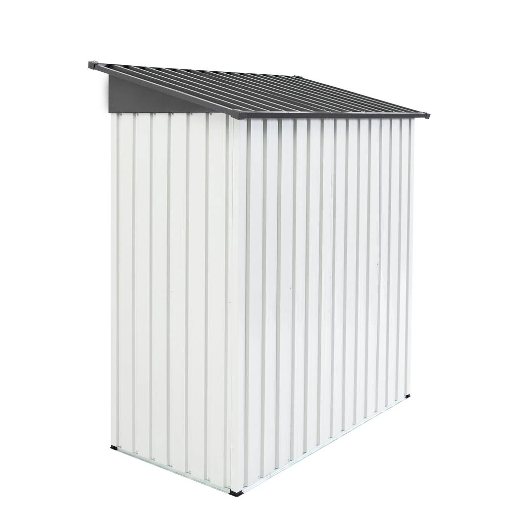 商品Streamdale Furniture|Streamdale XWT016 Garden Metal Storage Lifter Shed Gray White 5x3x6ft outdoor storing tools Rainproof Hinge door version,价格¥2554,第3张图片详细描述