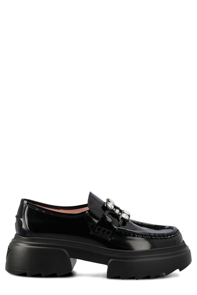 商品Roger Vivier|Roger Vivier Wallaviv Buckle Embellished Loafers,价格¥6989-¥7862,第1张图片