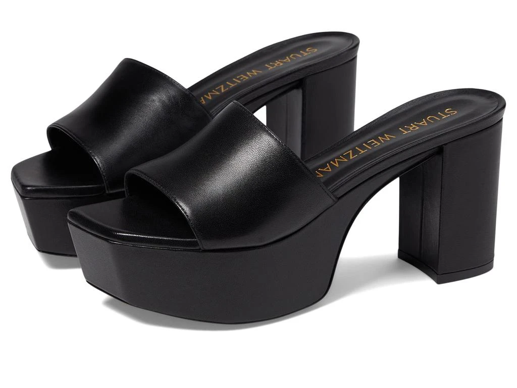 商品Stuart Weitzman|Squarehigh Platform 95 Slide,价格¥932,第1张图片