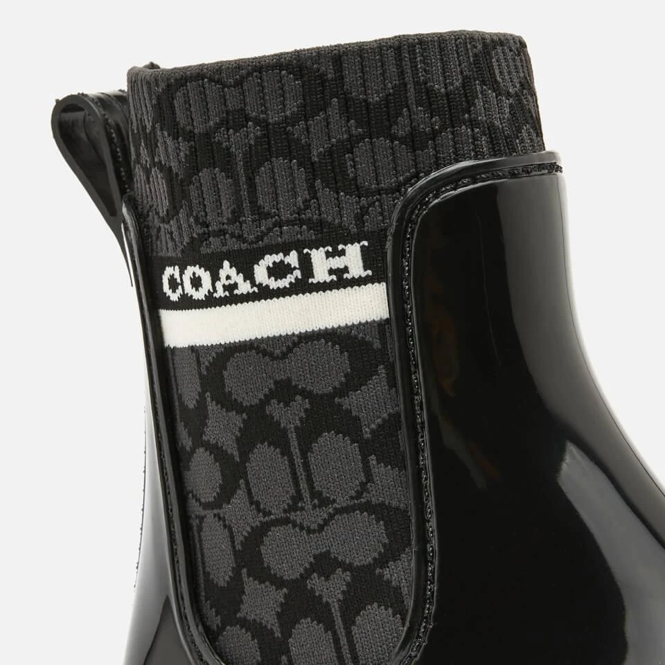 商品Coach|COACH WOMEN'S RIVINGTON SIGNATURE KNIT RAIN BOOTS - BLACK,价格¥598,第4张图片详细描述