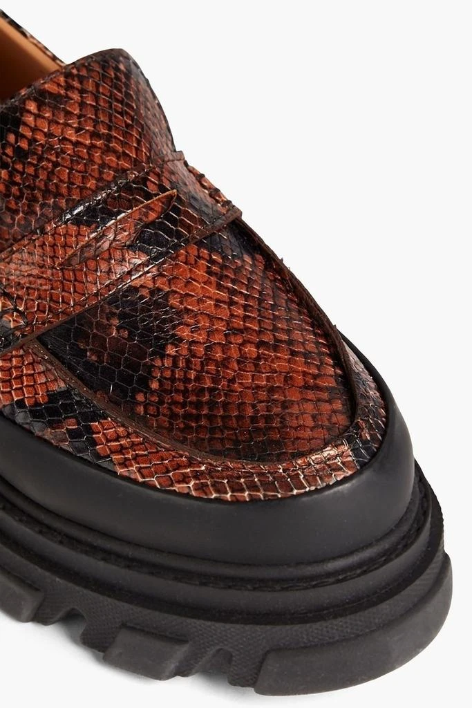 商品Ganni|Snake-effect leather platform loafers,价格¥1651,第4张图片详细描述