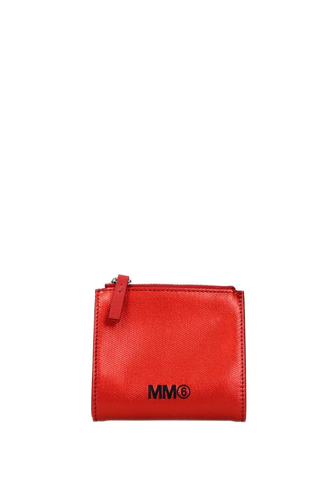 Wallets mm6 Leather Red商品第1张图片规格展示