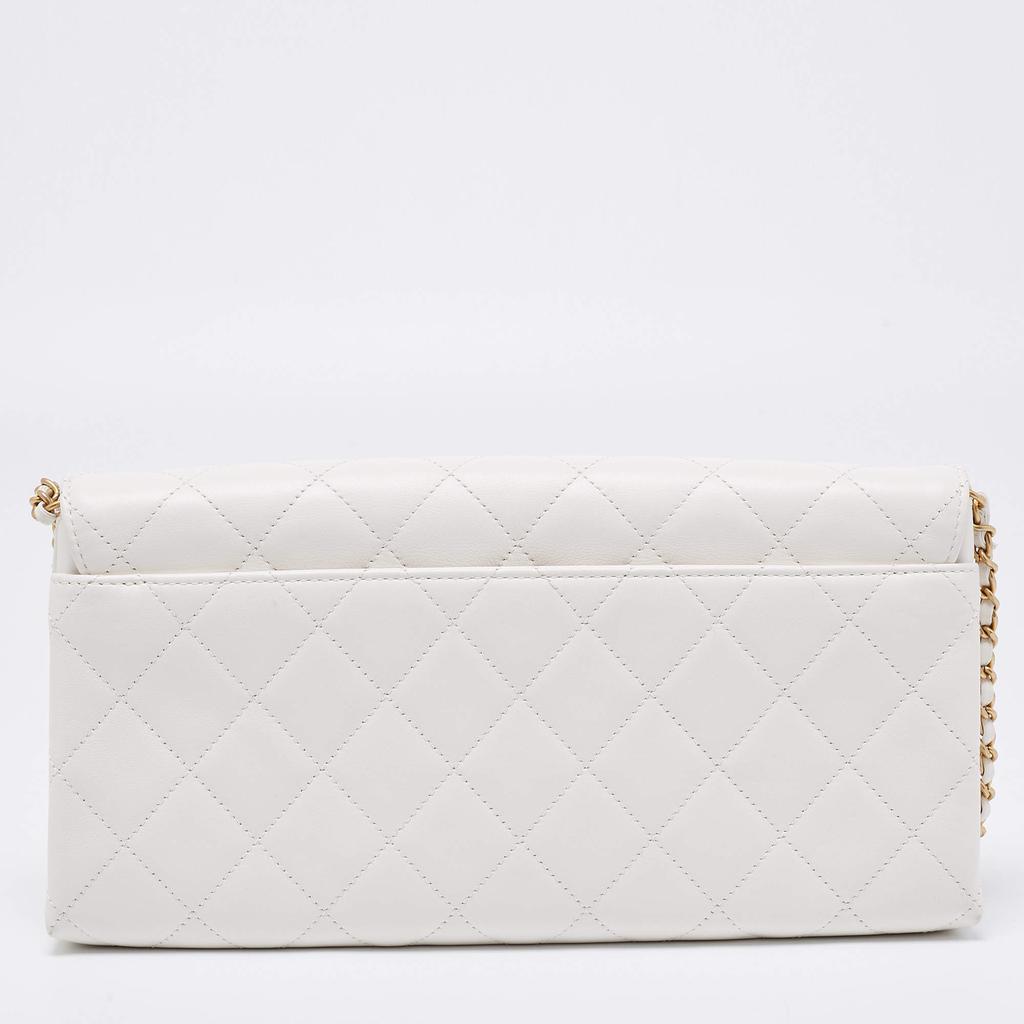 商品[二手商品] Chanel|Chanel White Quilted Leather Enchained Chain Clutch,价格¥27148,第6张图片详细描述