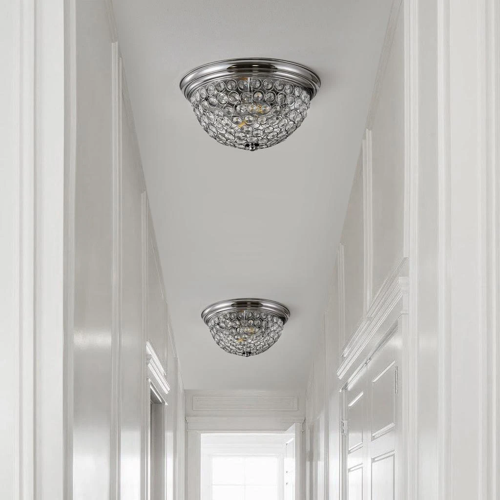 商品JONATHAN Y|Malia 12" 1-Light Traditional Transitional Iron LED Flush Mount,价格¥1316,第4张图片详细描述