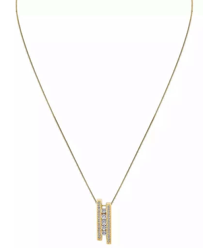 商品Sirena|Diamond Triple Bar 18" Pendant Necklace (1/2 ct. t.w.) in 14k Yellow Gold,价格¥23140,第3张图片详细描述