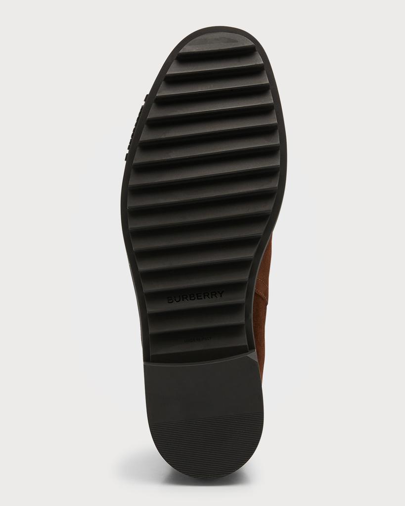 Men's Vintage Check Panel Suede Chelsea Boots商品第6张图片规格展示