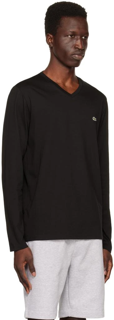 商品Lacoste|Black V-Neck Long Sleeve T-Shirt,价格¥308,第2张图片详细描述