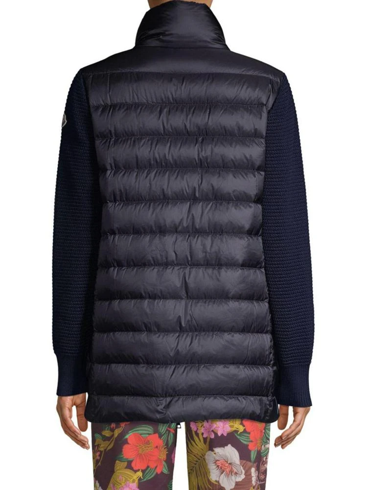 商品Moncler|Mixed Media Long Sleeve Quilted Cardigan Jacket,价格¥6515,第2张图片详细描述