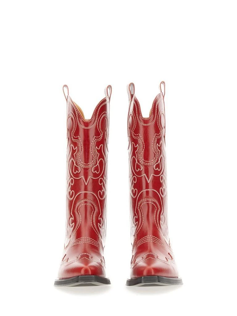 商品Ganni|Ganni women's red other materials boots,价格¥4461,第2张图片详细描述