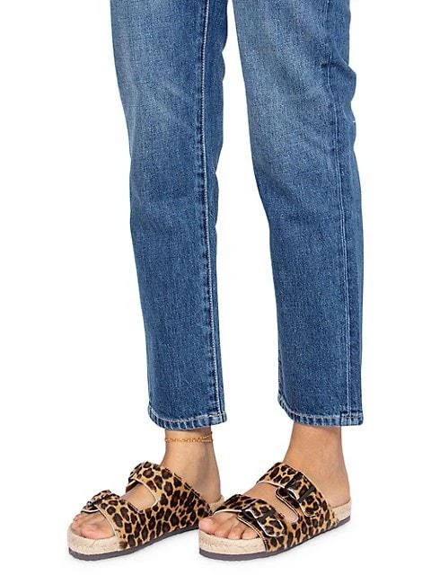 Nordic Leopard-Print Calf Hair Espadrille Slides 商品