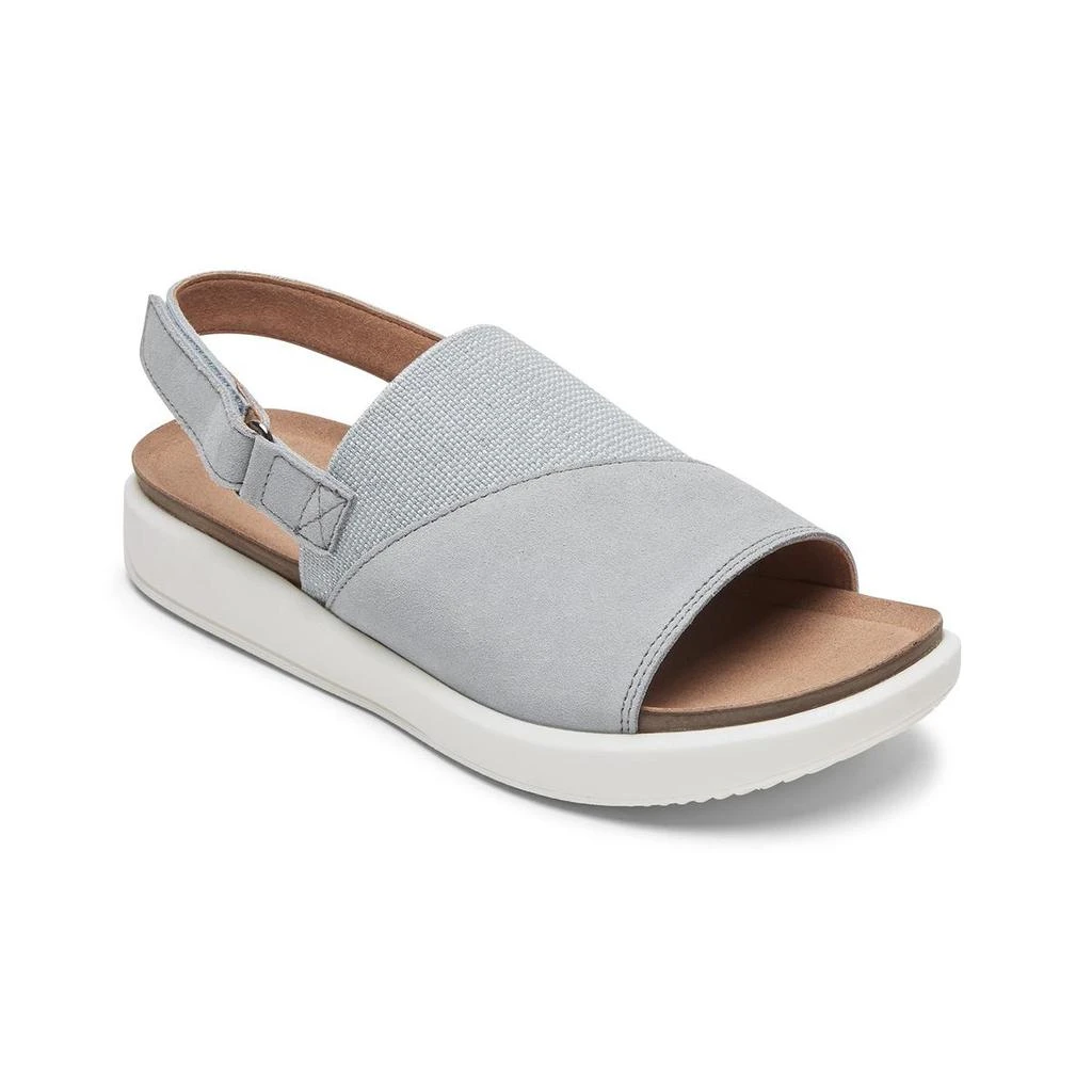 商品Rockport|Rockport Womens Kyra Leather Metallic Slingback Sandals,价格¥77,第1张图片