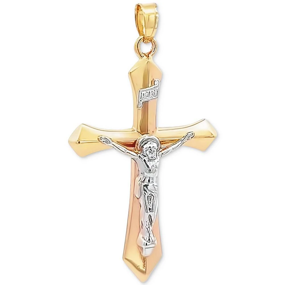 商品Macy's|Crucifix Cross Pendant in 14k Yellow and White Gold,价格¥881,第2张图片详细描述
