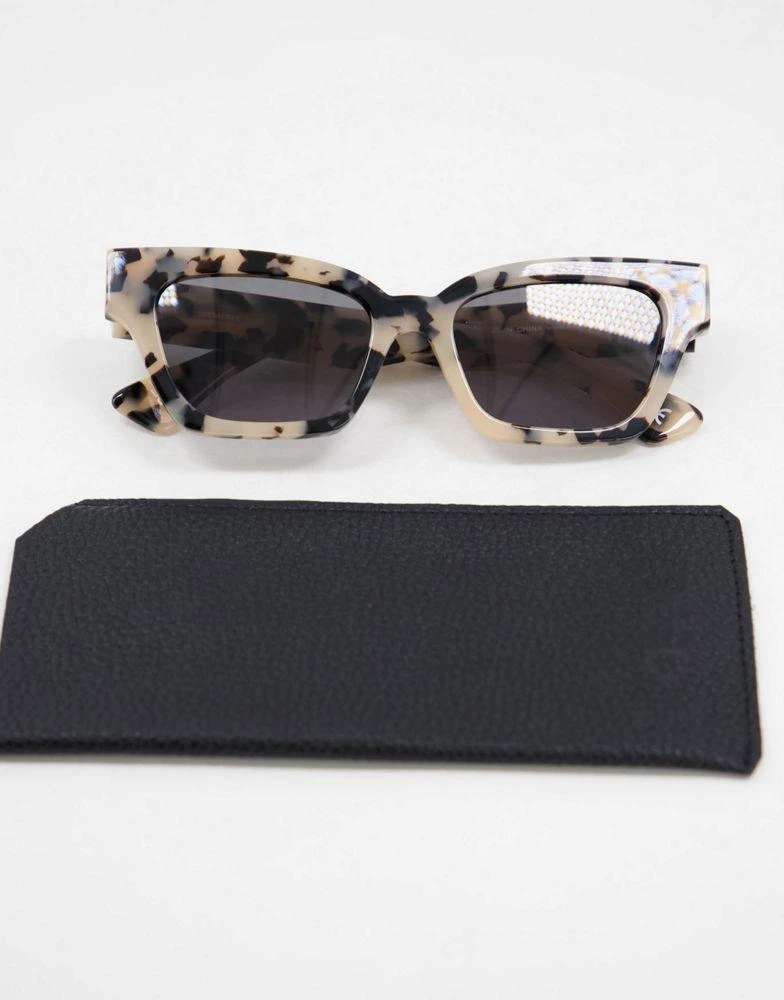 商品ASOS|ASOS DESIGN acetate frame cat eye sunglasses in milky tort,价格¥145,第3张图片详细描述