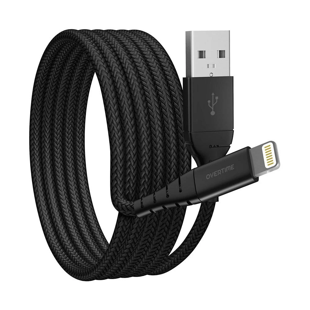 商品Overtime|Apple MFi Certified iPhone 11/XR/SE/10/8 10ft Charging Cable | USB to Lightning Cable for iPhone - Black,价格¥134,第1张图片