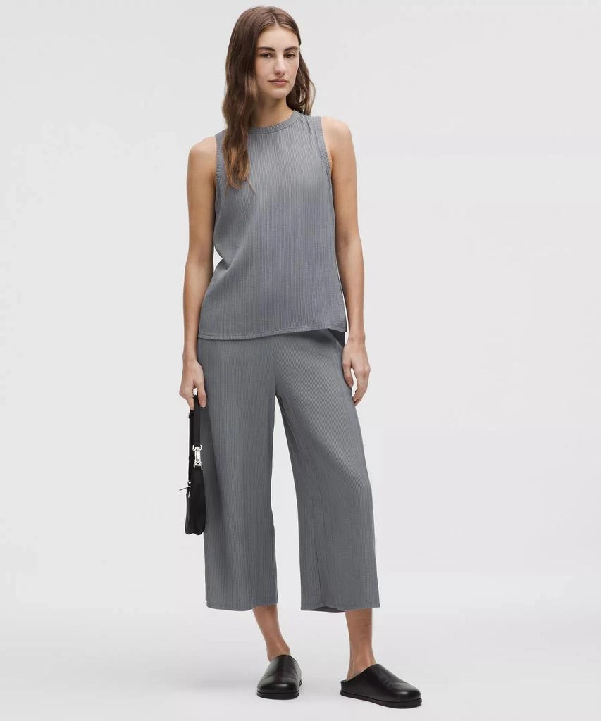 Pleated Stretch High-Rise Wide-Leg Cropped Pant 商品