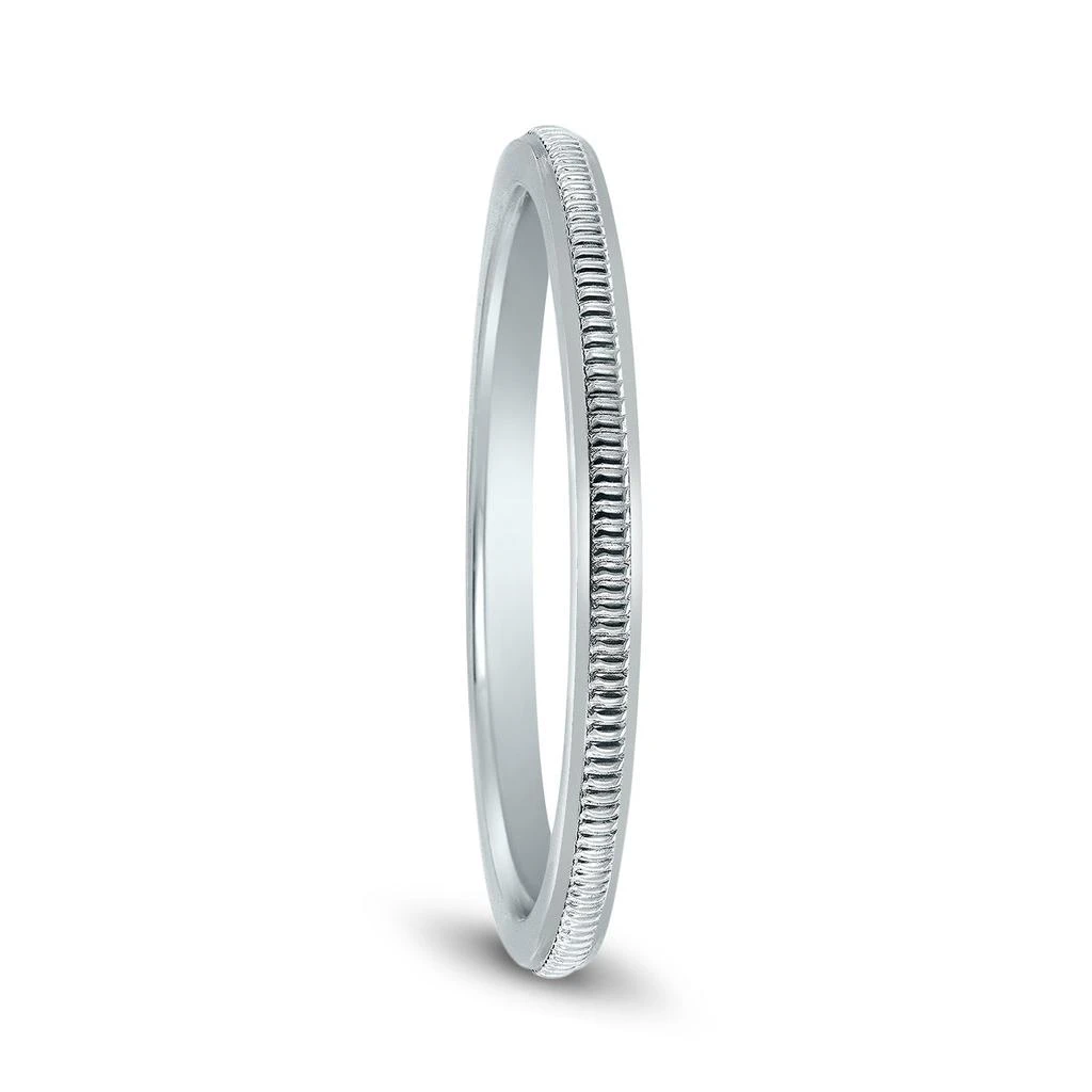 商品SSELECTS|1Mm Thin Hand-Squeezed Milgrain Wedding Band In 14K White Gold,价格¥1183,第2张图片详细描述