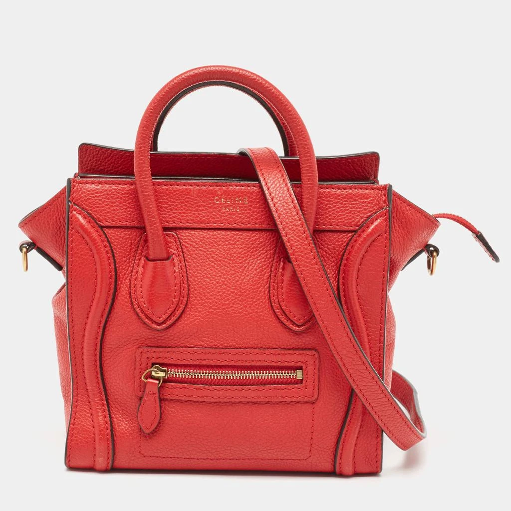 商品[二手商品] Celine|Celine Red Leather Nano Luggage Tote,价格¥6447,第1张图片