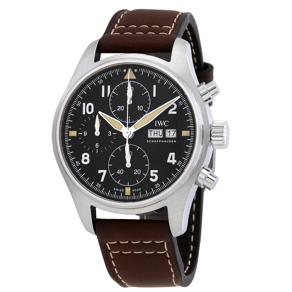 Pre-owned IWC Pilot Spitfire Chronograph Automatic Black Dial Mens Watch IW387903商品第1张图片规格展示
