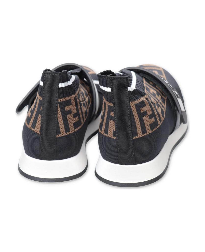 Fendi Sneakers Slip-on Nere In Maglia Con Logo Jacquard商品第1张图片规格展示