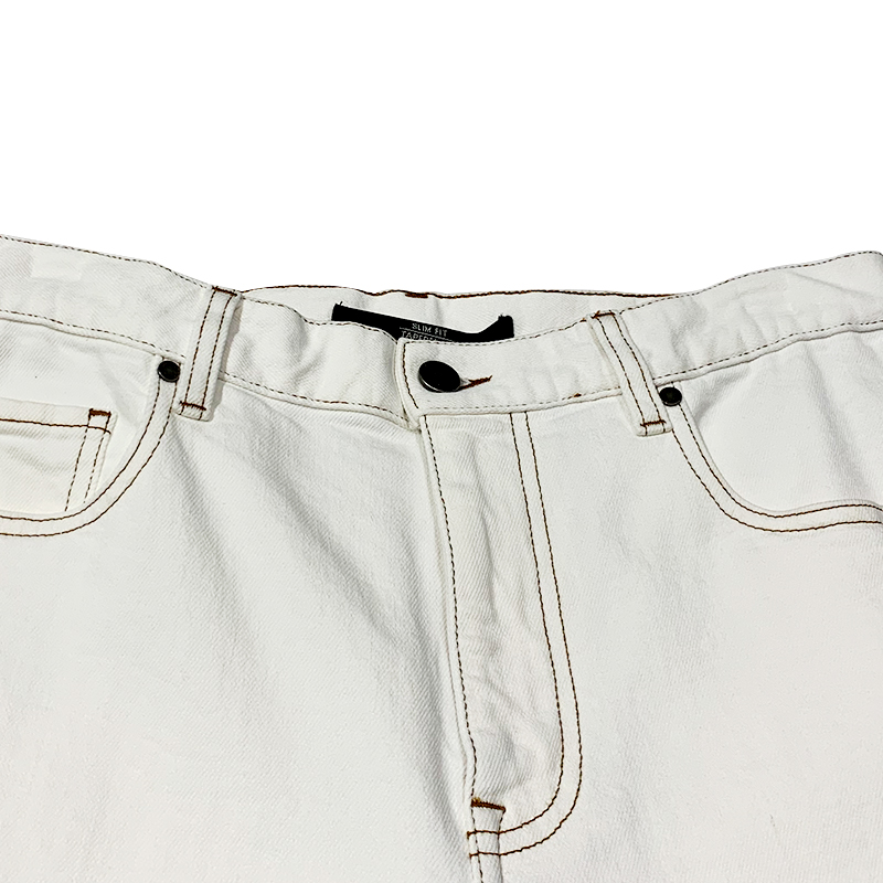 Men Jeans杰尼亚牛仔裤男士直筒宽松春秋款白色商品第5张图片规格展示