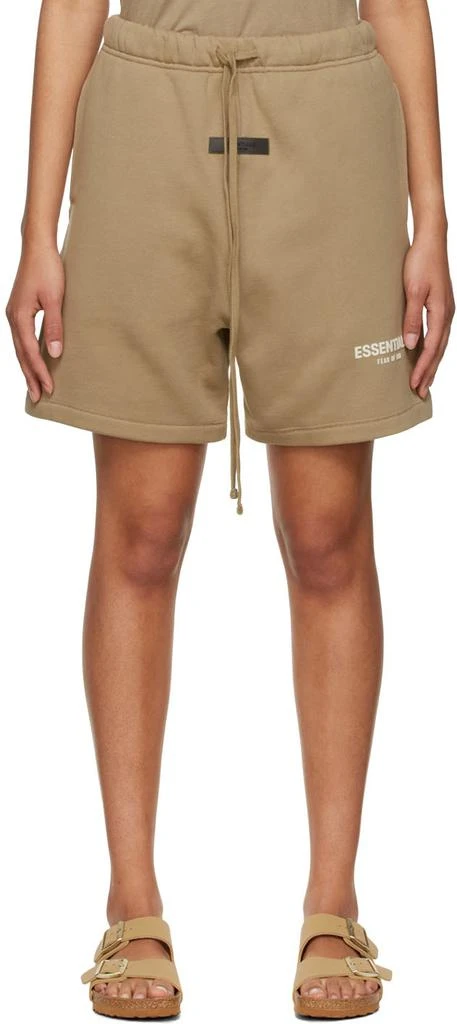 商品Essentials|Tan Cotton Shorts,价格¥177,第1张图片