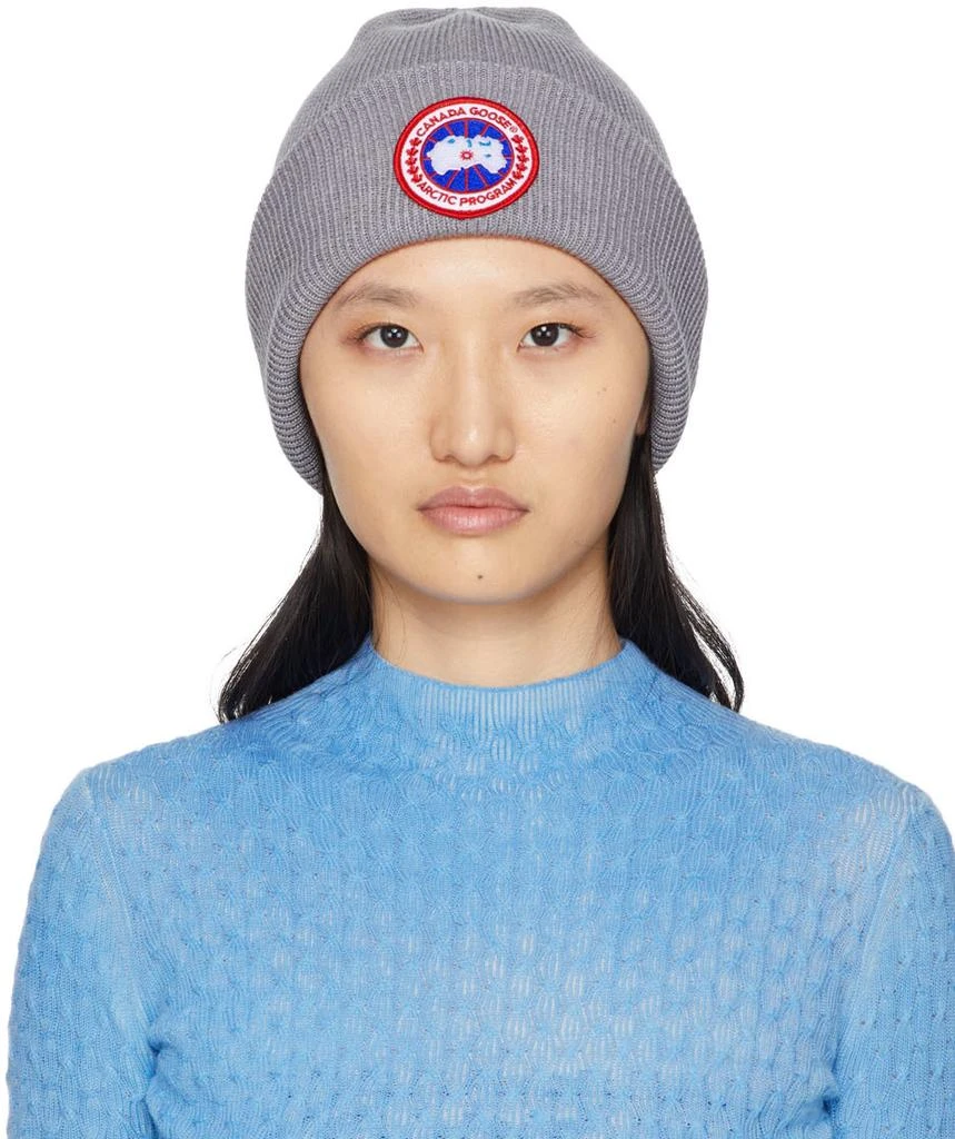 商品Canada Goose|Grey Arctic Disc Beanie,价格¥1343,第1张图片