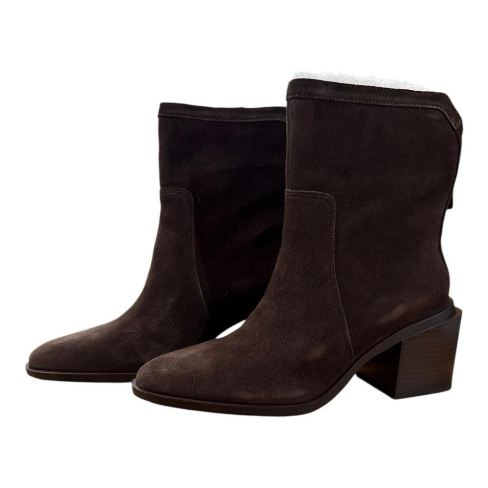 Botines Kortimy para mujer, de ante marrón, con tacón de bloque, modelo HAWK1059 image 2