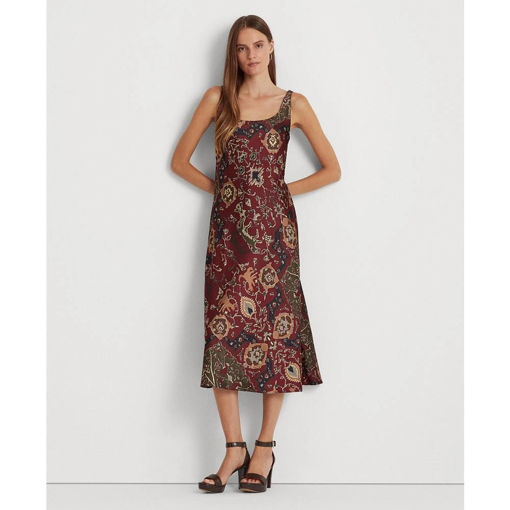 商品Ralph Lauren|Women's Printed Satin Sleeveless Dress,价格¥299,第1张图片