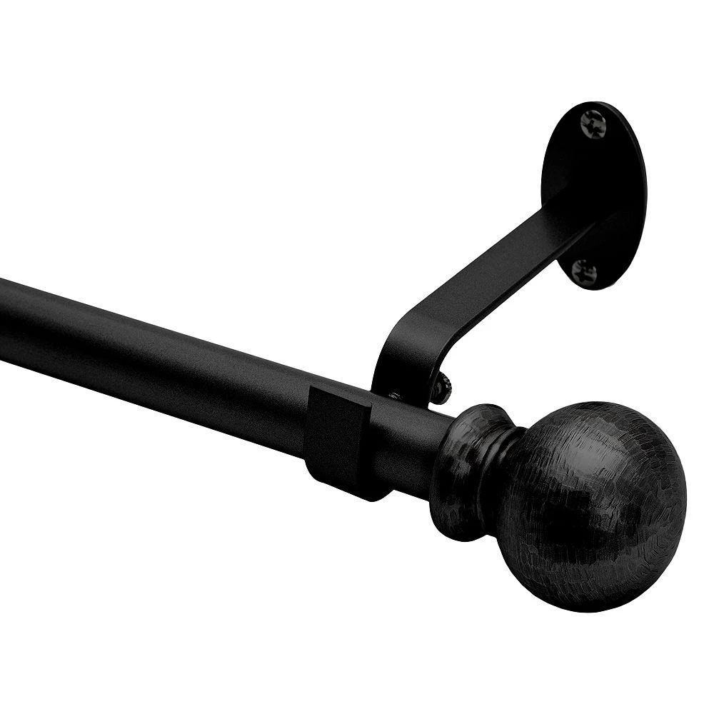 商品Elrene Home Fashions|Farmhouse Adjustable Curtain Rod with Hammered Ball Finials, 48"-86",价格¥416,第1张图片