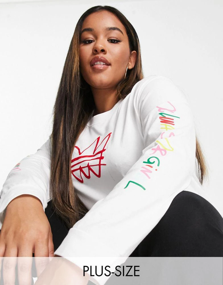 商品Adidas|adidas Originals Plus  graphic long sleeve t-shirt in white,价格¥414,第1张图片