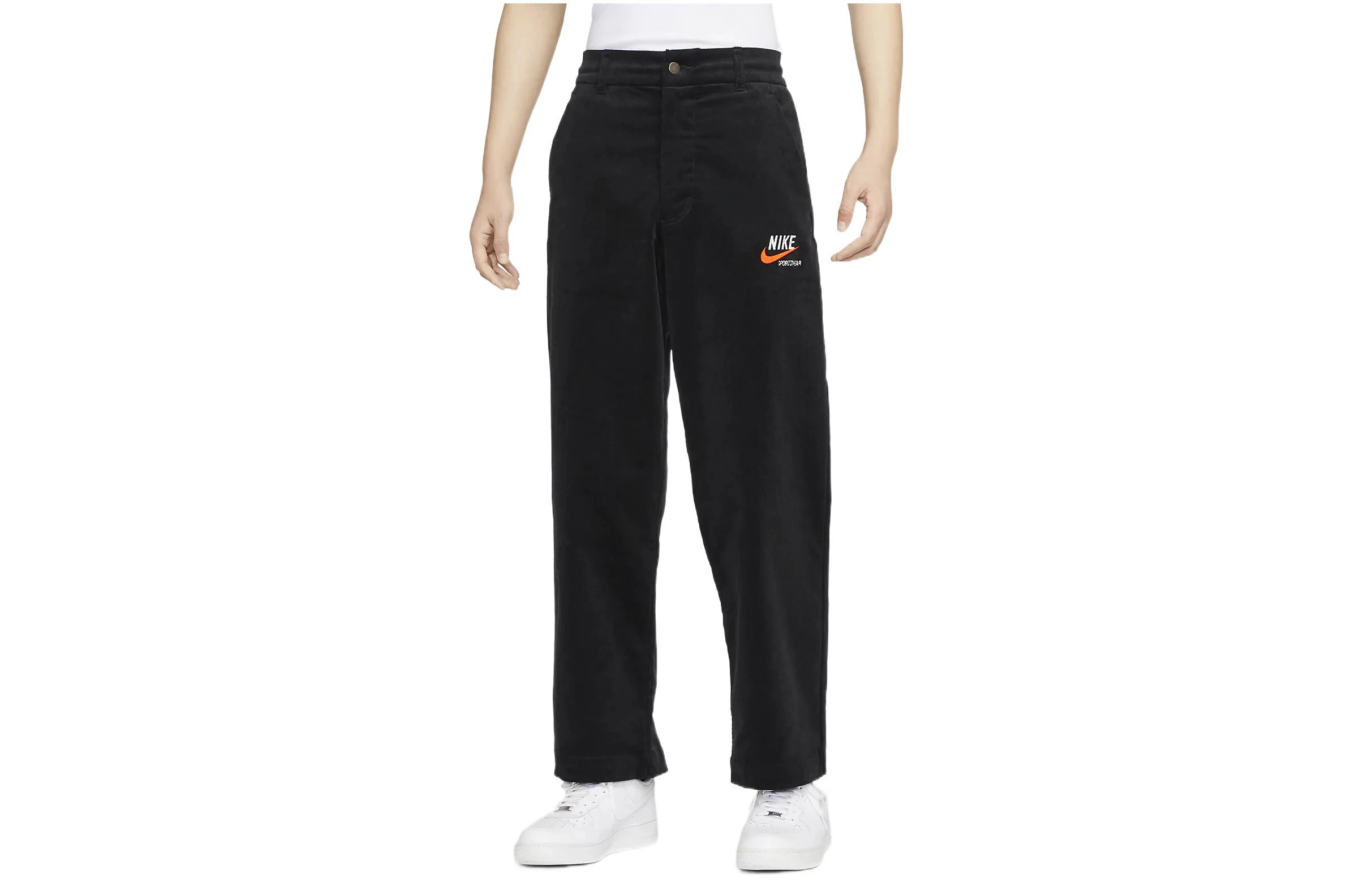 商品[国内直发] NIKE|Sportswear Trend 纯色Logo标志刺绣直筒休闲裤 男款 黑色,价格¥300,第2张图片详细描述