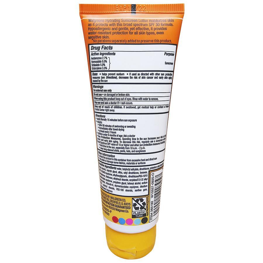 商品Walgreens|Hydrating Sunscreen Lotion SPF 30,价格¥23,第4张图片详细描述
