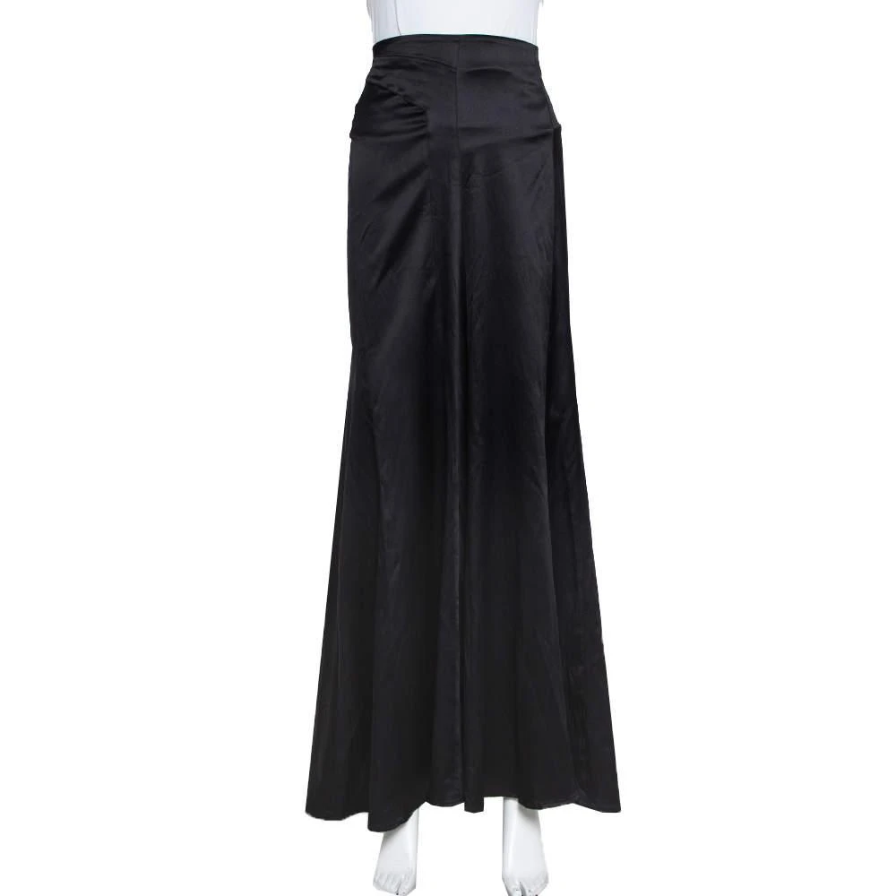 商品[二手商品] Just Cavalli|Just Cavalli Black Satin Paneled Maxi Skirt L,价格¥811,第1张图片