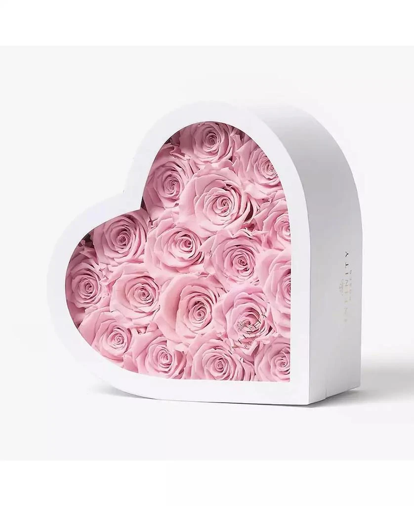 商品Infinity Roses|Heart Box of 17 Pink Real Roses Preserved to Last Over a Year,价格¥1495,第2张图片详细描述