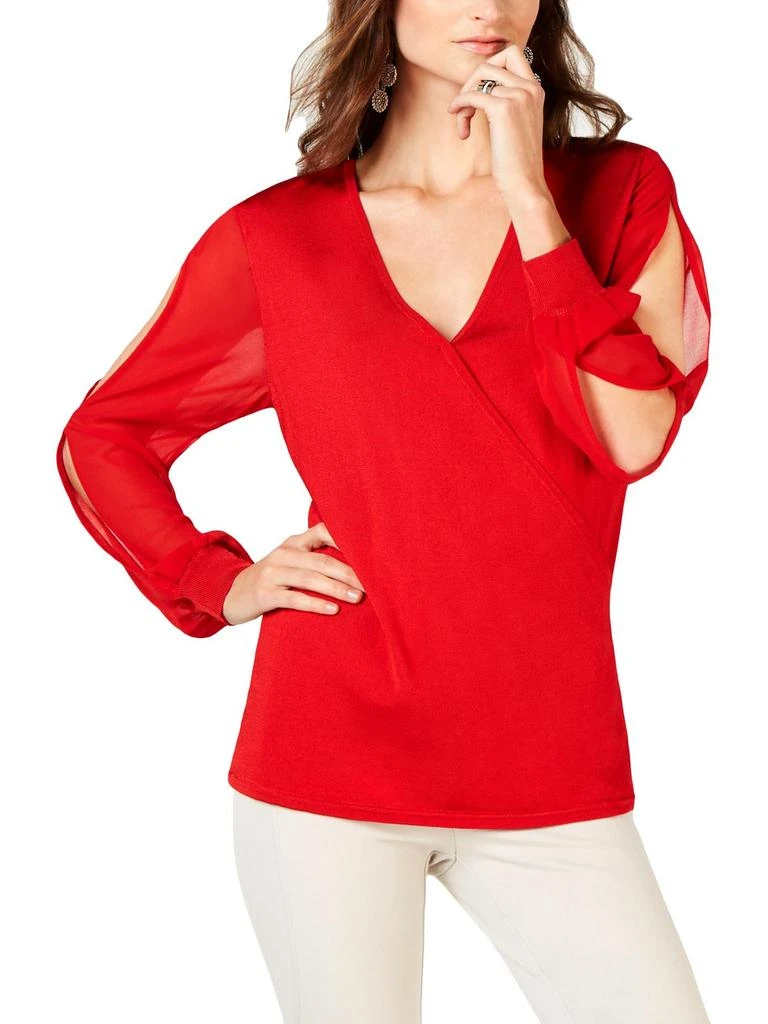 商品INC International|Womens Sheer Long Sleeves Pullover Sweater,价格¥204,第1张图片