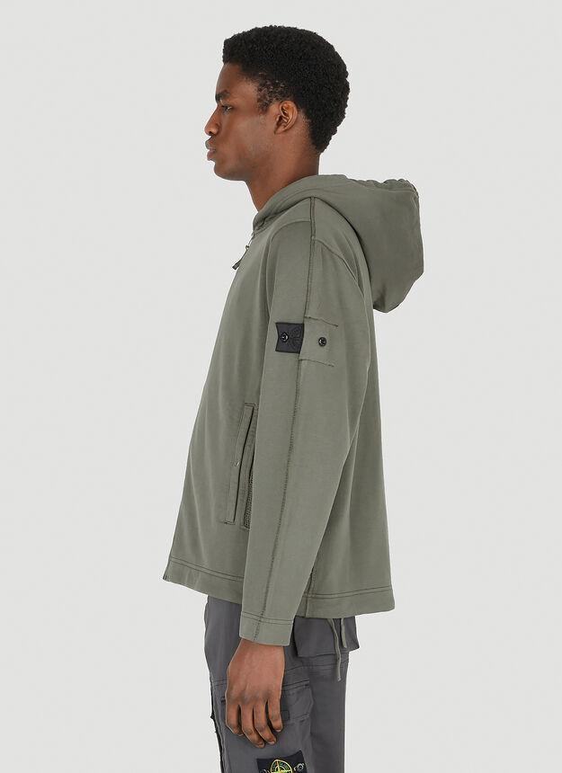 商品Stone Island|Logo-Patch Hooded Sweatshirt in Green,价格¥5002,第5张图片详细描述