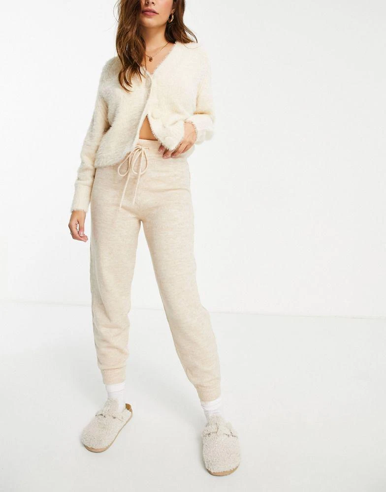 商品ASOS|ASOS DESIGN Petite co-ord knitted jogger with tie waist detail in oatmeal,价格¥102,第4张图片详细描述