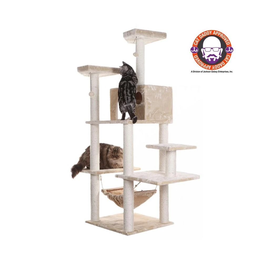 商品Macy's|72" Real Wood Cat Tree With Spacious Condo, Scratching Post,价格¥2494,第3张图片详细描述