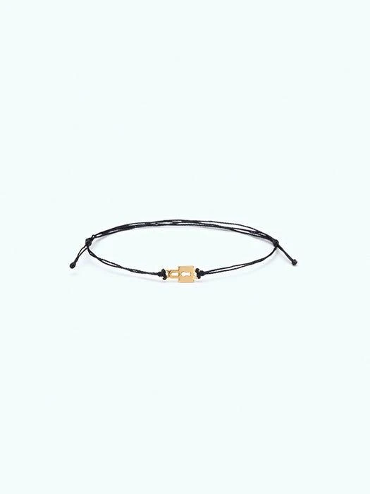 商品BUNNY MON AMOUR|Vitamin Gold Cord Bracelet Black Lock 14K,价格¥1171,第3张图片详细描述