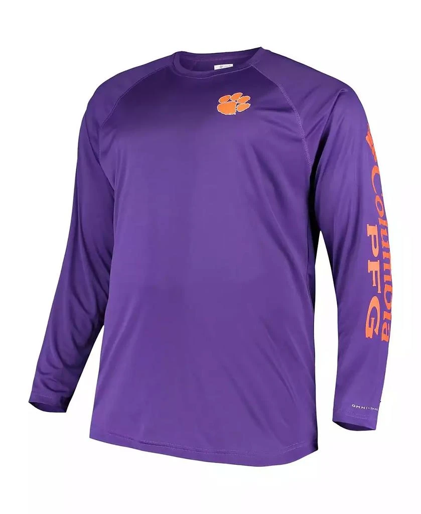 商品Columbia|Men's Purple Clemson Tigers Big and Tall Terminal Tackle Long Sleeve Omni-Shade T-shirt,价格¥247,第2张图片详细描述